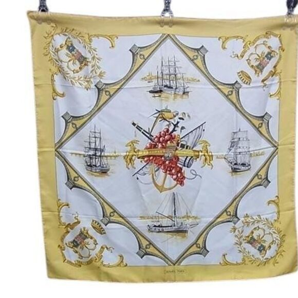 HERMES Carré 90 Scarf Multicolor Silk Women's BORDEAUX PORTE OCEANE The E...